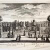 Original etching and engraving/Antique print/originele ets en gravure: Zorgwyks gezicht over de groote Water Kom naer het Kabinet/Vue du Vivier vers le Cabinet.