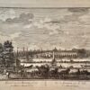 Original etching and engraving/Antique print/originele ets en gravure: Gezicht van den Ringdyk af naer de Stadt Amsterdam/Vue du Ringdyk vers la ville d' Amsterdam.