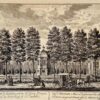 Original etching and engraving/Antique print/originele ets en gravure: Yslandt, de lustplaets van den H. Joan Clemens aen den middelwegh by het Rechthuis/Vue d' Yslandt, Maison de plaisance de M. Joan Clemens au grand chemin pres la Maison de Justice.