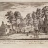 [Antique print, etching and engraving] Gezigt van voor het Recht huys tot Slooten. Ziende op de weg naar den Overtoom, published 1730.