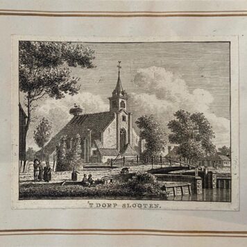 [Antique print, engraving] 't Dorp Slooten, published ca. 1800.