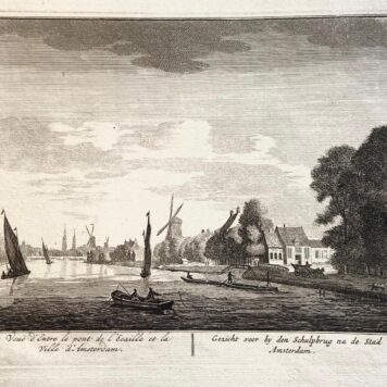 Original etching/Antique print/Originele ets: Gezicht van de Herberg de Schulp/Vue du Cabaret del'Ecaille.