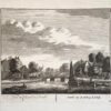 Original etching/Antique print/Originele ets: Gezicht van de Herberg de Schulp/Vue du Cabaret del'Ecaille.