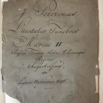 Laudatio funebris Mariae II, Angliae, Franciae, Scotiae, Hiberiaeque reginae augustissimae [...] Leiden Abraham Elzevier 1695