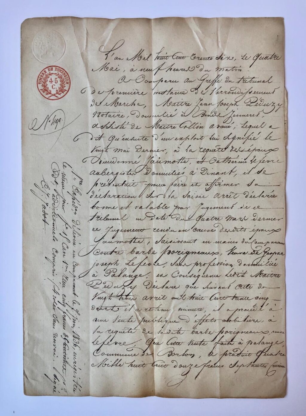 [MANUSCRIPTS, DOCUMENTS, BELGIUM, BELGIË] Diverse notariële en andere acten betreffende Belgische personen, eerste helft 19e- eeuw, manuscripten.