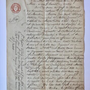 [MANUSCRIPTS, DOCUMENTS, BELGIUM, BELGIË] Diverse notariële en andere acten betreffende Belgische personen, eerste helft 19e- eeuw, manuscripten.