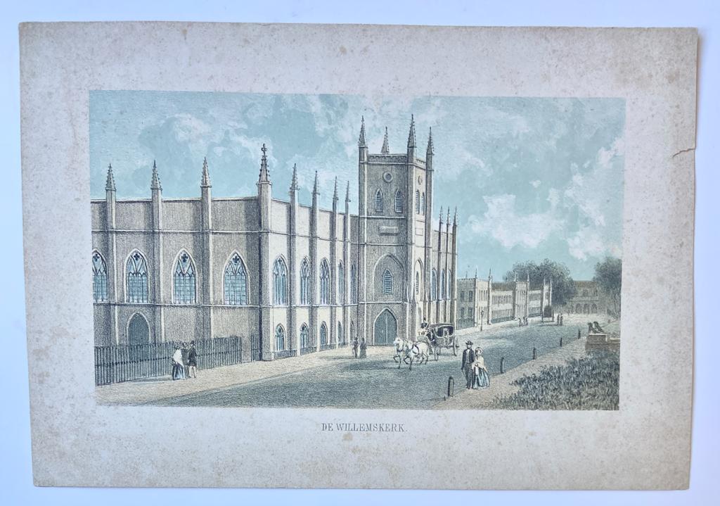  - [Lithography, Lithografie, The Hague] De Willemskerk in 's-Gravenhage (The Hague, Den Haag), 1 p, published around 1850.