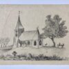 [Drawing, 19th century] Wat naief potlood tekeningetje van een kerk, gesigneerd J. Jonkers, ca. A5, 19e- eeuws.