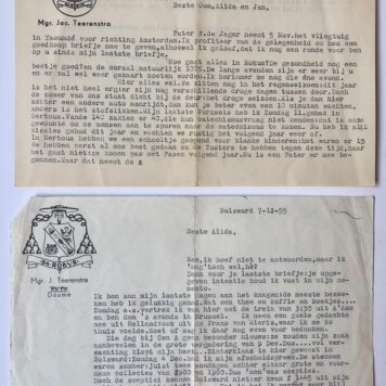 [Letters, Teerenstra, Walta] 13 brieven van Monseigneur Jac. Teerenstra aan Jan Walta, dd. Doumé 1951-1960 getypt.