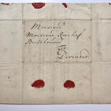 [Marriage manuscript announcement 1749] Aankondiging van het huwelijk van J.M. Sprakell en W.L. Turnbull, Zwolle 15-2-1749. Deels gedrukt, 4°, 1 pag.