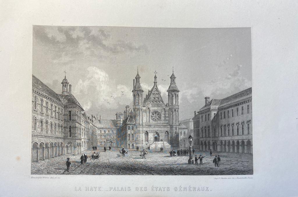  - [Lithography, Lithografie, The Hague] La Haye, Palais des tats Gnraux (Staten Generaal, Tweede Kamer), 1 p, published 19th century.