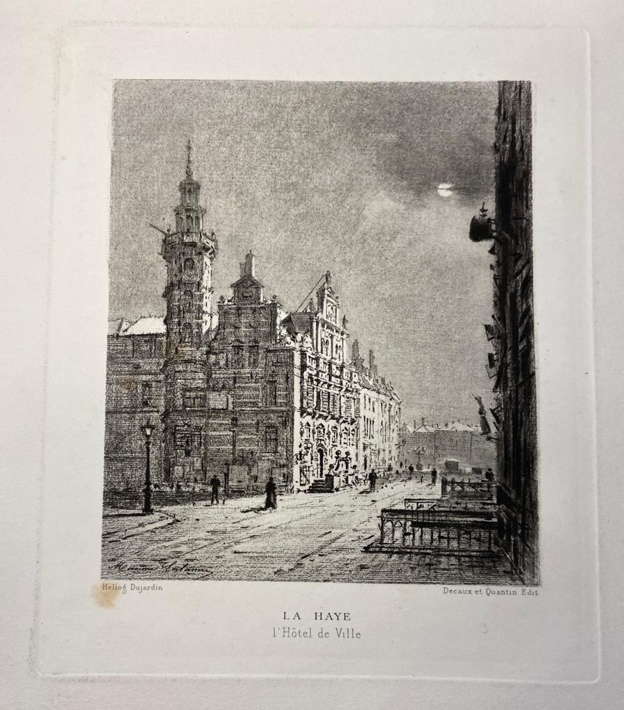  - [Lithography, Lithografie, The Hague] La Haye, Het Stadhuis, L'Htel de Ville (Old City Hall Den Haag), 1 p, published 19th century.