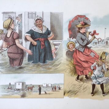 [History Scheveningen, The Hague 1890] La plage de Schéveningue, Dessins de La Haye. M.M. Couvee, [ca. 1890].