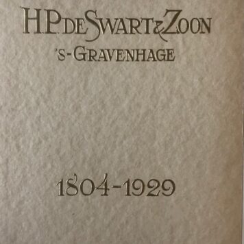 [Printing, Drukkerij 1929] H.P. de Swart en Zoon. 's-Gravenhage 1804-1929. ['s-Gravenhage 1929], 29 p.