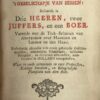 [Travel book 1734] Het avantuurlyk zomer-tochtje of Omlands reisje, uit Holland door ‘t Sticht Utrecht, Overyssel, Gelderland, Cleefsland, de Myery van den Bosch, Breda, enz. [...] Amsterdam, Jacobus Loveringh 1734. [Gebonden met:] De vermakelyke Haagsche reize of ‘t geselschapje van sessen [...]. Nijmegen, Johannes de Reyver, 1751.