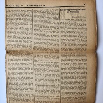 [Newspaper articles, BÄR VON HEMMERSWEIL] Vier krantenartikelen ‘Rust een weinig’ uit Het Vaderland van 1926-1927, ondertekenen J.J.M. Volgens aantekening geschreven door Bär von Hemmersweil.