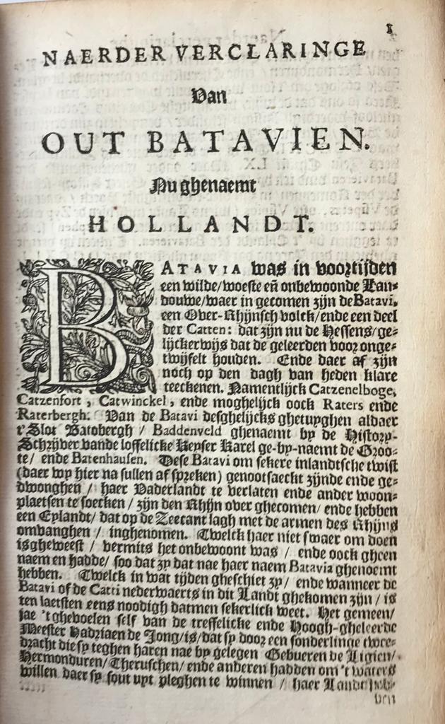 [Dutch History, 1646] Beschrivinge van Out Batavien met de antiquiteyten van dien [...] als oock corte beschrivinghe der Nederlandsche oorlogen, Amsterdam, Broer Jansz 1646, (14)+442+320 pp. .