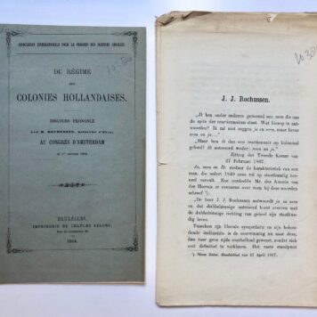 [Printed publications 1845] Een zestal publicaties door of over J.J. Rochussen. Gedrukt, deels extracten uit een grotere publicatie, 1845-1871.