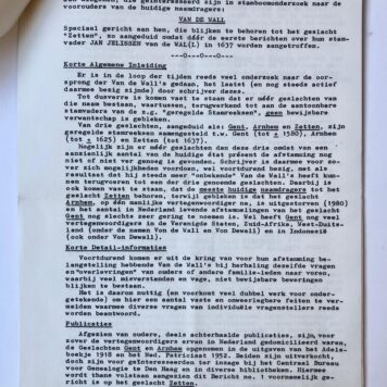 [Printed letters] Twee brieven van J.H. van de Wall betr. de familie Van de Wall, 1980 en 1981. Getypt en gestencild.