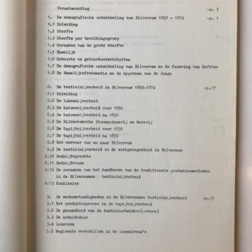 HILVERSUM, VAN GESTEL -- De Hilversumse textielarbeiders 1850-1874, arbeids- en leefomstandigheden. Doctoraal scriptie door Johan van Gestel, A.dam V.U. 1980, ca. 90 pag., getypt.