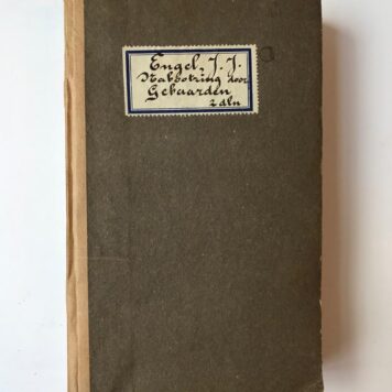 [Theatre science, Theater wetenschap 1790] De kunst van nabootzing door gebaarden. 2 delen, Haarlem, v. Walre, 1790, (14)+333+(14)+251 pp.