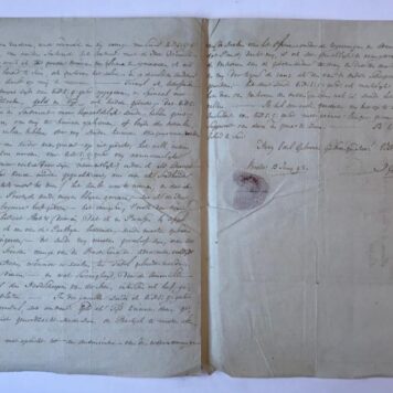 [Manuscript with seal 1793, BREDA] Brief van de advocaat J. van Brakel, d.d. Breda 13-6-1793 aan B. baron van den Borch, drossaard van Breda, logerend te 's-Gravenhage. 4°, 4 pag., manuscript, met lakzegel.
