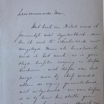 [Manuscript 1903] Brief van kapelaan Binnewierts, d.d. 's-Gravenhage 1903, aan prof. van Cooth. Manuscript, 2 pag.