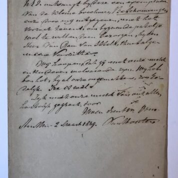 [Manuscript 1849] Brief van B.A. van Houten, d.d. Amsterdam 1849, aan H.L. Oort te Gravenhage, 1 pag., manuscript.