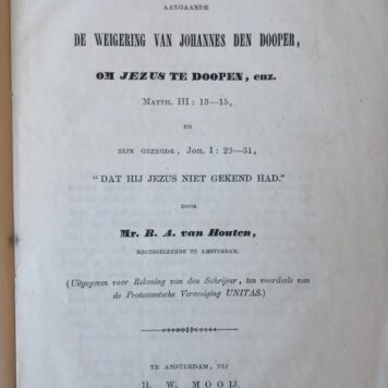 [Manuscript 1849] Brief van B.A. van Houten, d.d. Amsterdam 1849, aan H.L. Oort te Gravenhage, 1 pag., manuscript.