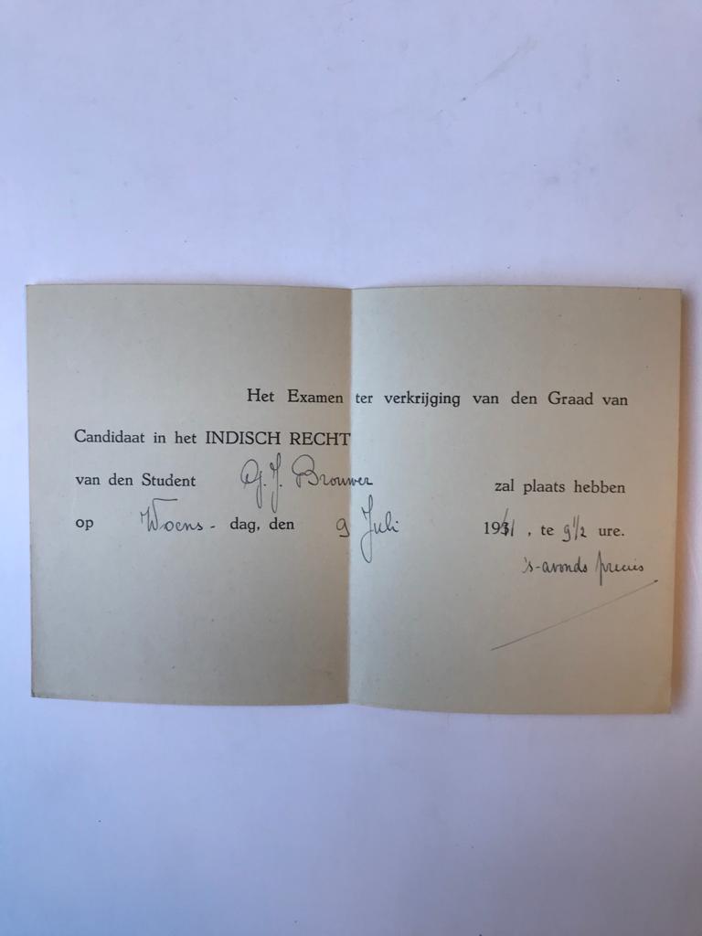 STUDENTEN, UTRECHT, BROUWER--- Enkele stukken afkomstig van G.J. Brouwer, in 1939 noviet Utrechts studenten Corps.
