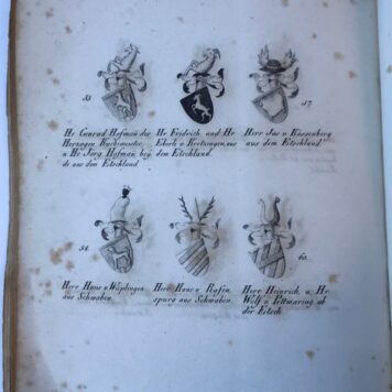 [Heraldic coat of arms 1843] Abschilderung u. Abschrift aller Figuren, Wappen u. Gemalde nebst Aufschriften, welche in der Schlacht-Kapelle bei Sempach gemalt zu sehen, so wie selbe, nach den alten Urbildern, im Jahr 1756, erneuert worden. Luzern, 1843.