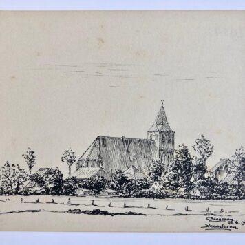 [7 Pen drawings, 1954] Zeven pentekeningen door G. Boogman uit Arnhem van Bronkhorst en Steenderen, dd. 1954, elk ca. 12x18 cm.