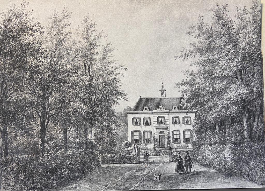 [Lithograph, lithografie, Voorschoten] Stadwijk nabij Voorschoten, 1 p., published 1855.