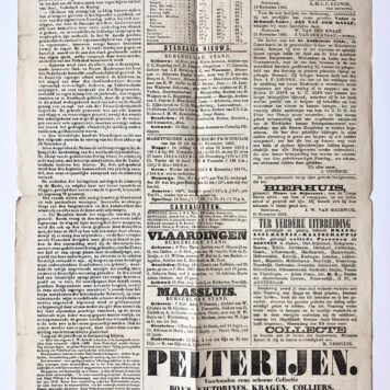 [Printed publications Schiedam 1863] Aflevering van de Schiedamsche Courant dd. 23-11-1863 and Europoort brochure. Plano, 2 pag., gedrukt.