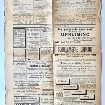 [Printed publications Schiedam 1863] Aflevering van de Schiedamsche Courant dd. 23-11-1863 and Europoort brochure. Plano, 2 pag., gedrukt.
