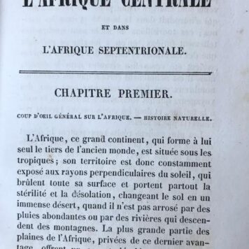[History Africa , 1840] Voyages et decouvertes dans l'Afrique Centrale et l'Afrique septentrionale. 2nd. ed., Tours, Mame, 1840.