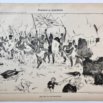 [Original lithograph/lithografie by Johan Braakensiek] Engeland in Zuid-Afrika, 11 Augustus 1901, 1 pp.