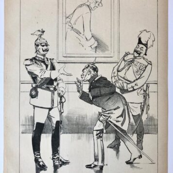 [Original lithograph/lithografie by Johan Braakensiek] Keizer Wilhelm en Waldersee, 25 Augustus 1901, 1 pp.