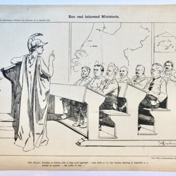 [Original lithograph/lithografie by Johan Braakensiek] Een veel belovend Ministerie, 22 September 1901, 1 pp.