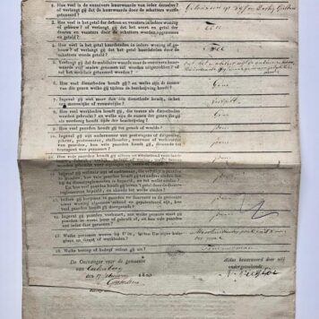 [Publication with handwritten text, taxes, 1823] Beschrijvingsbiljet voor de belasting op het personeel t.n.v. Anty van Nieweyde te Culemborg, 1823. Deels gedrukt, folio, 4 pag.