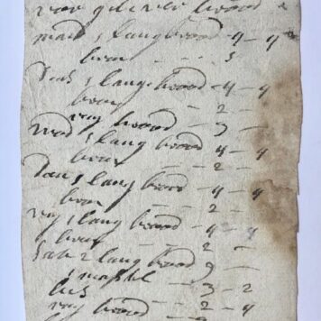 [Receipt, nota, 1797] Twee nota’s voor wed. J.J. Haas op de Trippenburgwal te Amsterdam, 1797, manuscript.