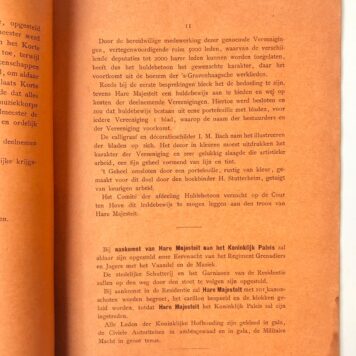 [Printed programm, Oranje-Nassau, The Hague, 1898] Programma Inhuldigingsfeesten 1898, kerkelijke plechtigheid 9-9-1898 in Groote Kerk 's Gravenhage. 4°, gedrukt, 12 pag.
