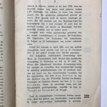 [Rotterdam, Museum catalogues, 1911 and 1912] Verslag van het Museum van oudheden te Rotterdam, over het jaar 1911 en 1912, 21 pp.
