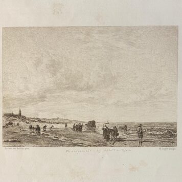 [Lithography, Scheveningen, The Hague] Strandgezicht bij Scheveningen, 1 p.