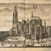 [Antique print, etching, The Hague] DE GROOTE of St JACOBS KERK in Den Haag, published ca. 1735.