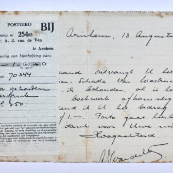 [Two manuscript(s) 195] Twee brieven van Th. v.d. Ven, d.d. Meerveldhoven 1955 aan G. Halwasse betr. familie Van de Ven te Boxtel. Manuscripten, 2 pag.