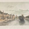 [Antique print, colored lithography] Gezigt op de Vijverberg te 's Gravenhage (Prent Vijverberg Den Haag), published 19th century.