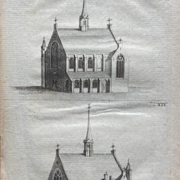 [Antique print, etching, The Hague] Hofkapel The Hague, at Binnenhof, 1 p.