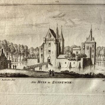 [Original etching/Antique print/prent/ets and text] Het Huis te Zuidtwyk, Wassenaar, 1 p.
