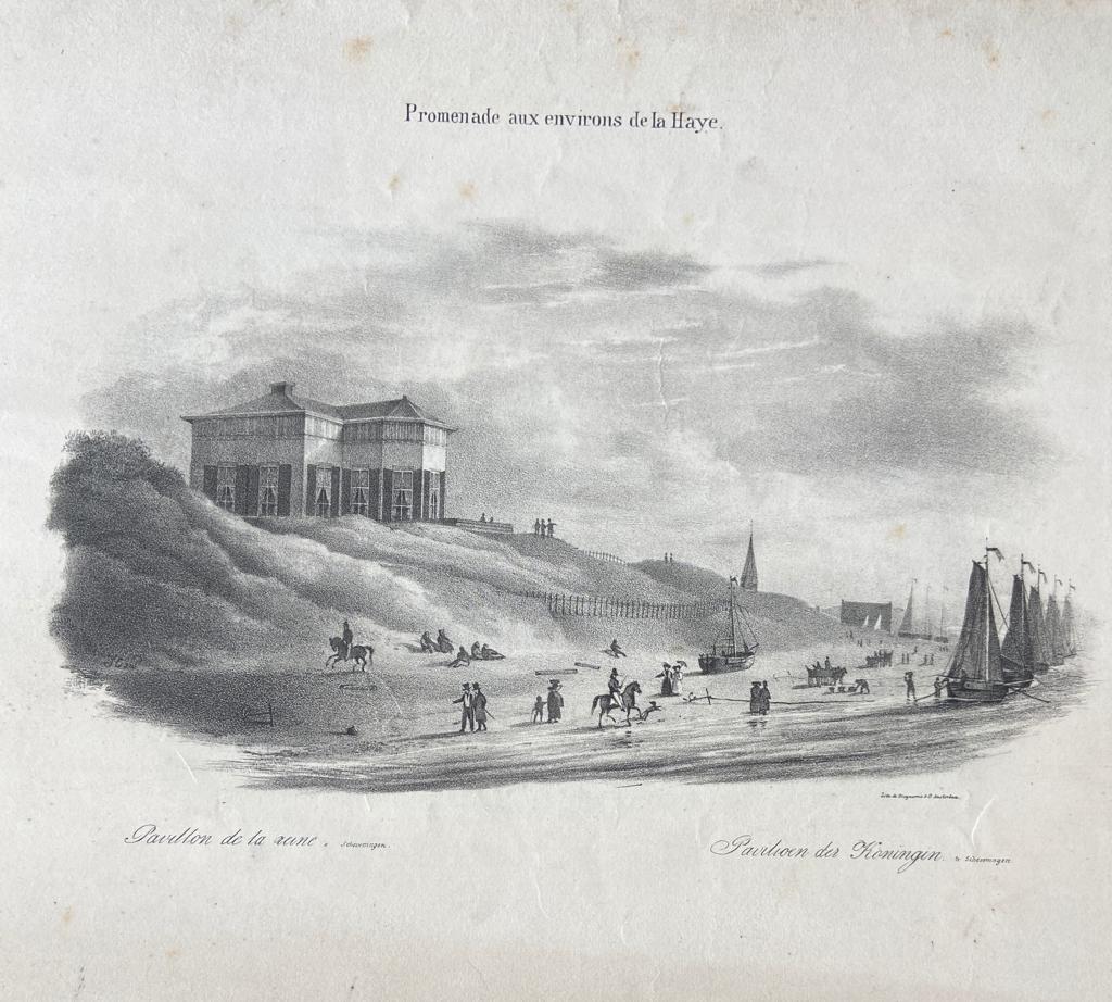[5 Lithographs, lithografie, The Hague] 5 prints "Promenade aux environs de la Haye/Promenade à la Haye", published 1850.